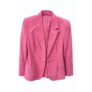 Vintage 80's Hot Pink Blazer Jacket Union Made USA Power Shoulder 6